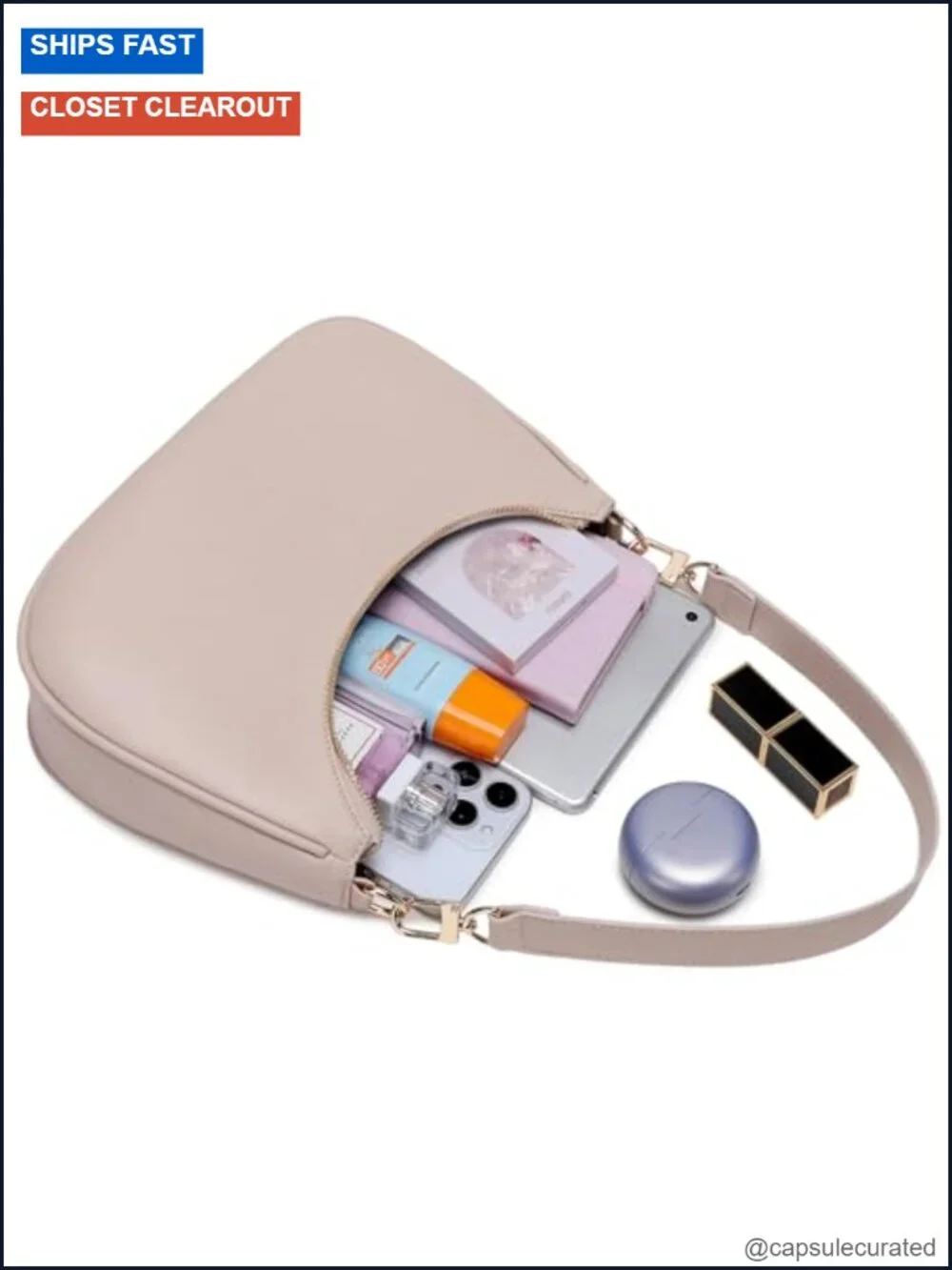 Women's Hobo Bag PU Leather Shoulder Purse Lightweight Zipper Cute Handbag
